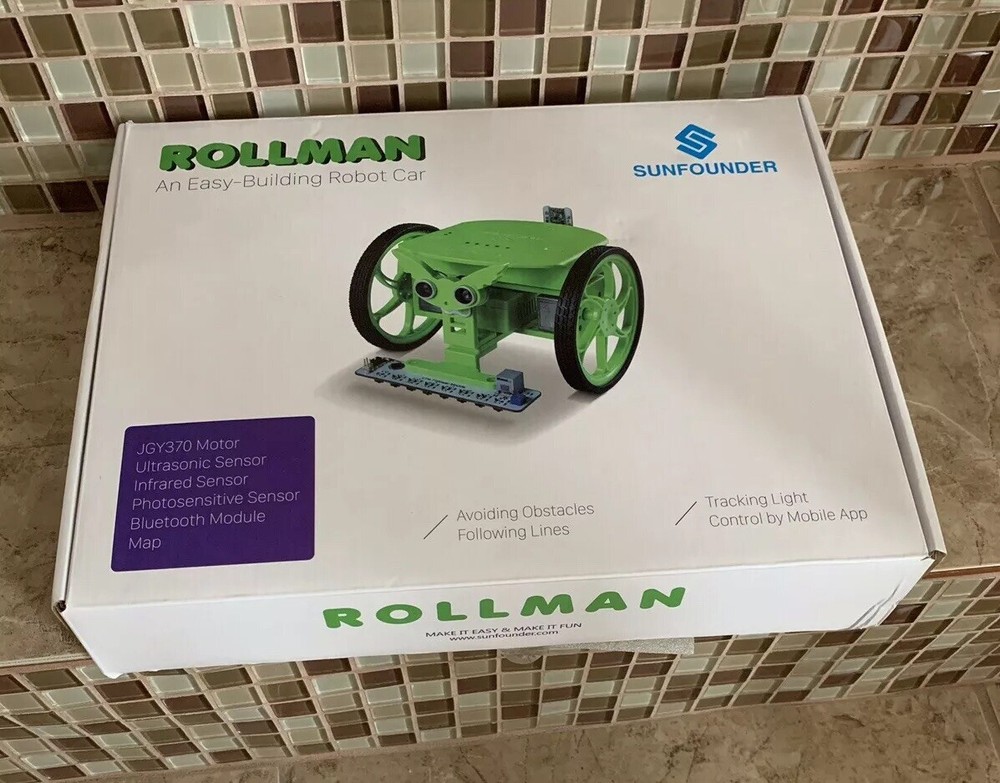 Rollman STEM Learning Educational DIY Robot Kit Block Green New