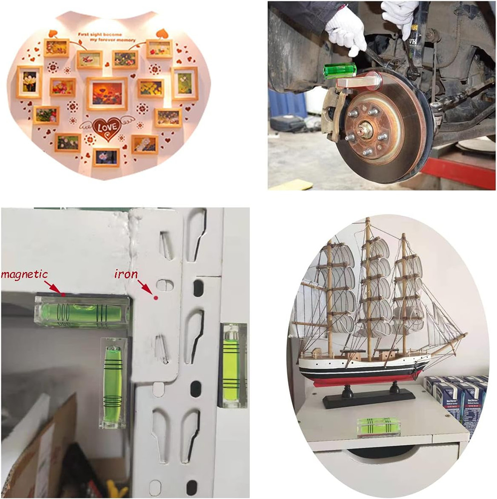 Small Bubble Level Tool Mini Bubbles Rectangle Three Line Horizontal Pearl 52201