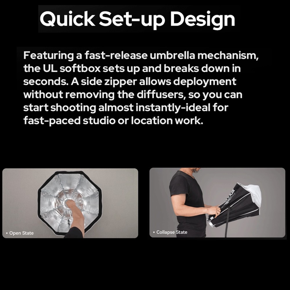 Godox UL-Box 11.8"x17.7" / 30 x 45 cm Rectangular Quick Release Umbrella Softbox