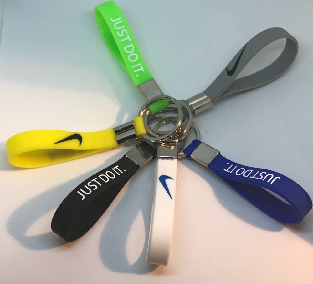 1 (One) 3D Nike JUST DO IT SILICONE KEYCHAIN Key Ring