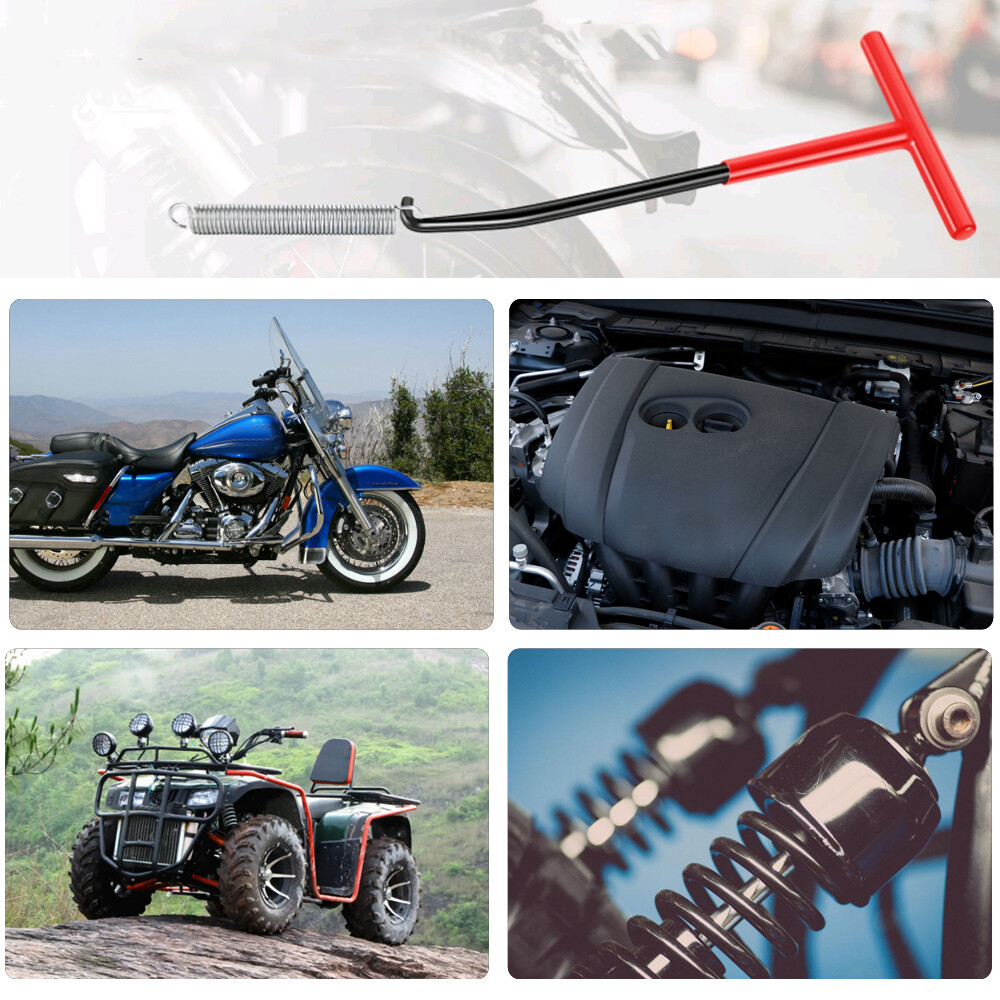 Motorcycle Exhaust Pipe Spring Puller T-Shaped Handle Hook Tool Stainless Steel