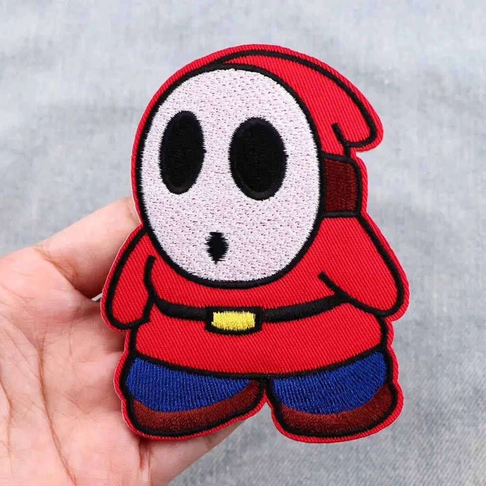 Shy Guy Super Mario Game Character Embroidered Iron On Patch