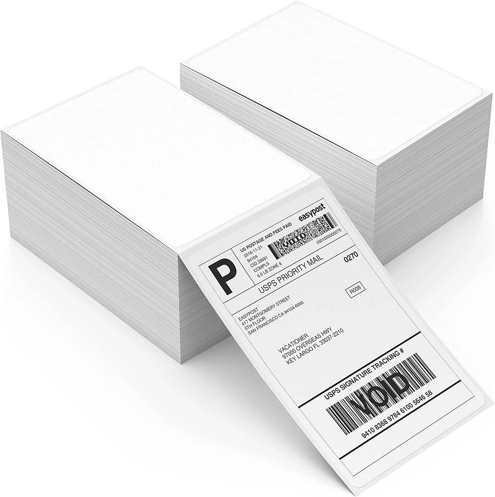 Fanfold 4" x 6" Direct Thermal Shipping Barcode Certified UPS Labels 500 - 2000