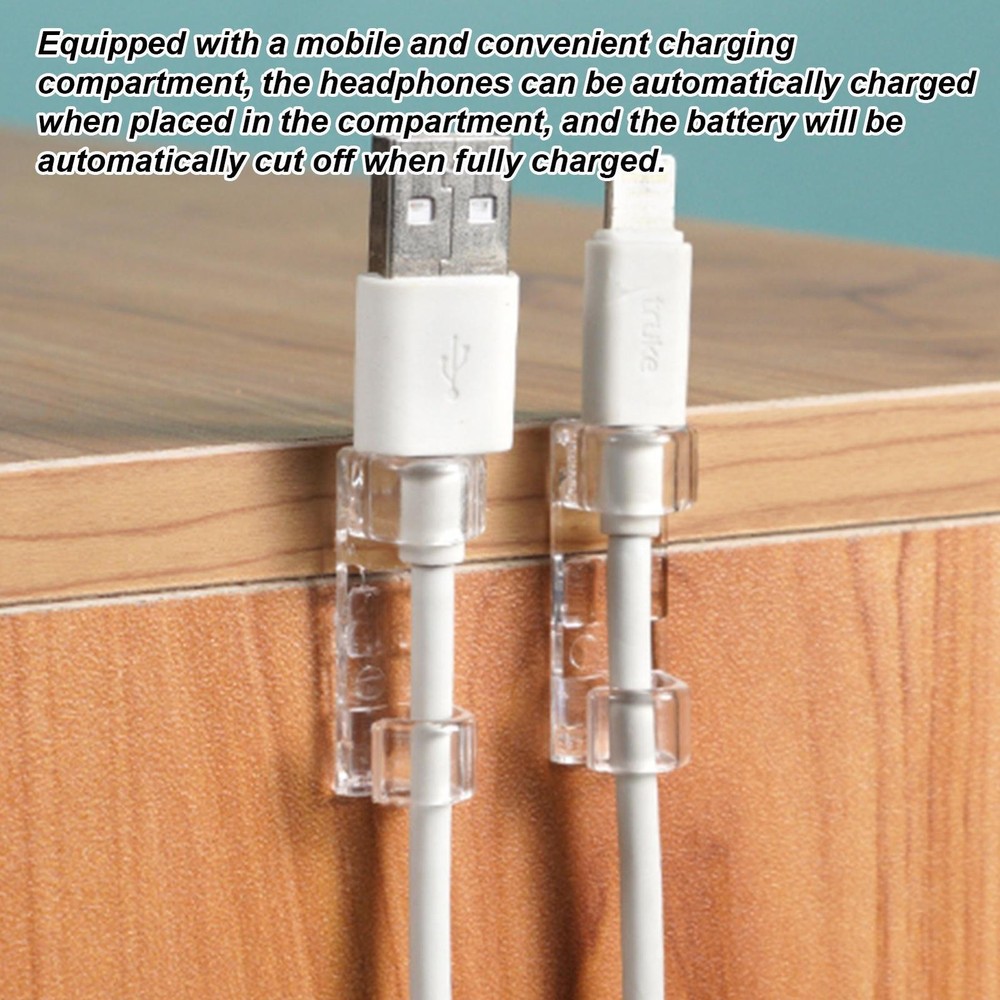 USB Cable Wire Cord Clip No Drilling Transparent Multi-Model Under Desk