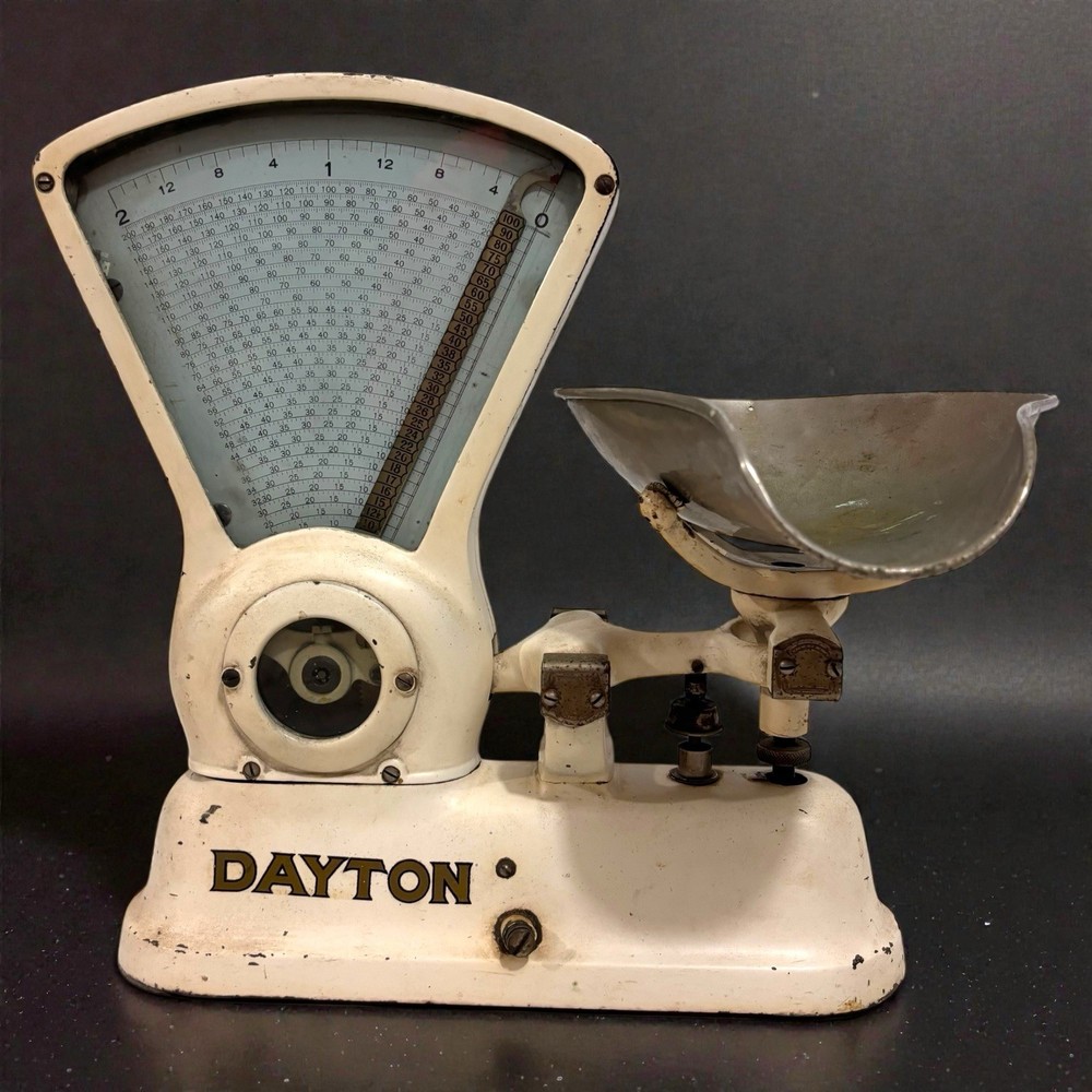 Original Antique White Dayton 166 Computing Scale 2LB Old Vintage Candy Store