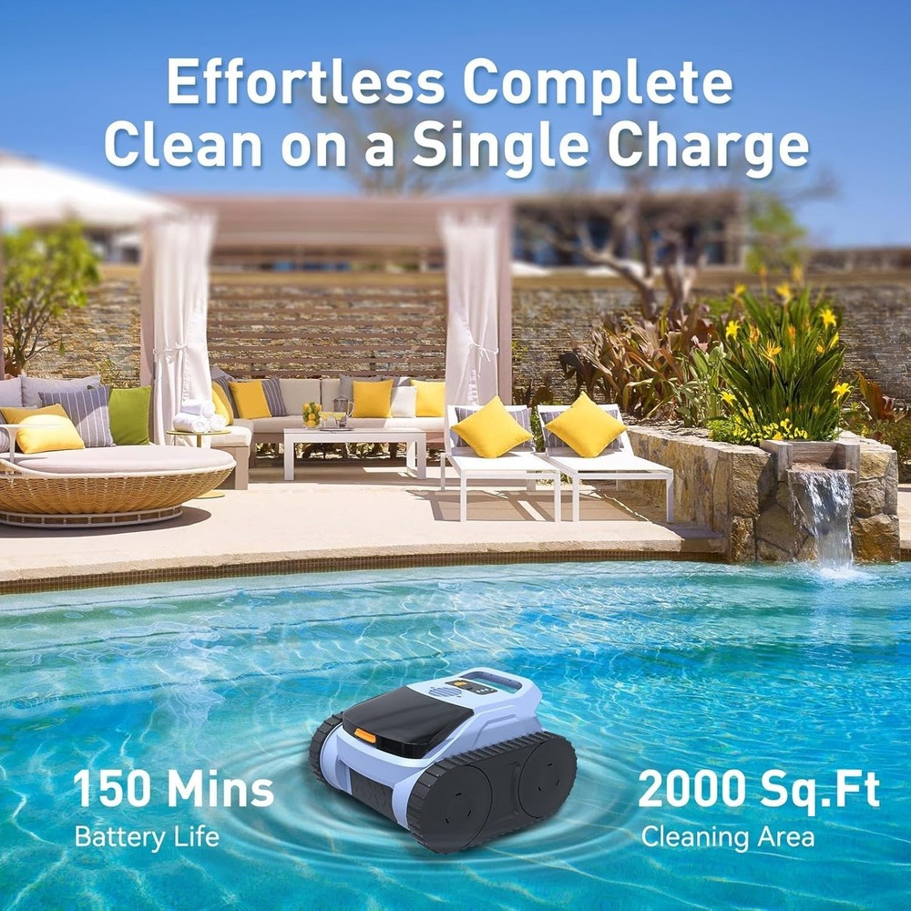 Cordless Pool Cleaner Robot, Pool Vacuum for Inground Pool & Above Ground Pool,