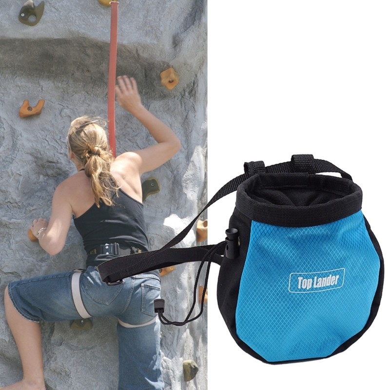 Rock Climbing Chalk Bag Weightlifting Pouch Adjustable Drawstring Chalk Bag