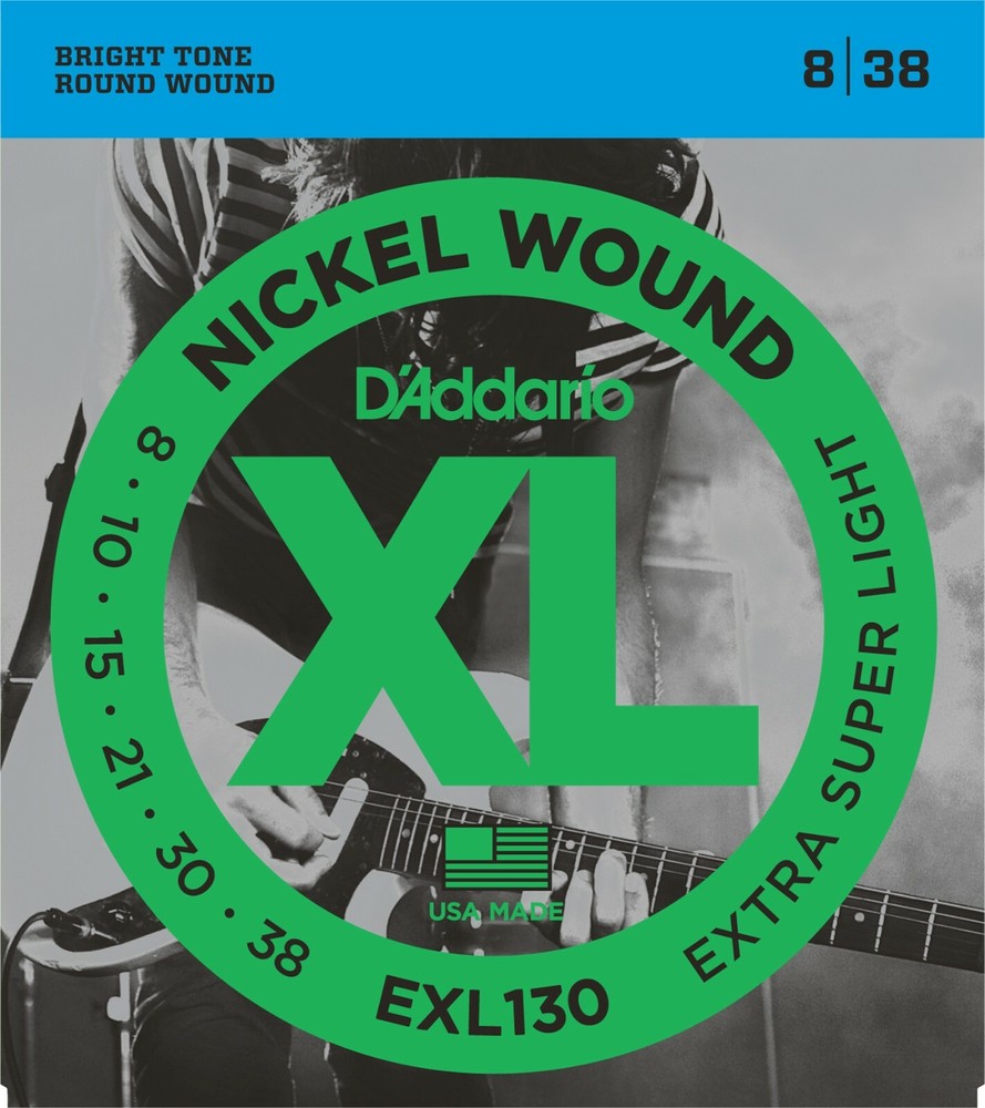 3 Sets D'Addario EXL130 Electric Guitar Strings 8-38 Extra Super Light