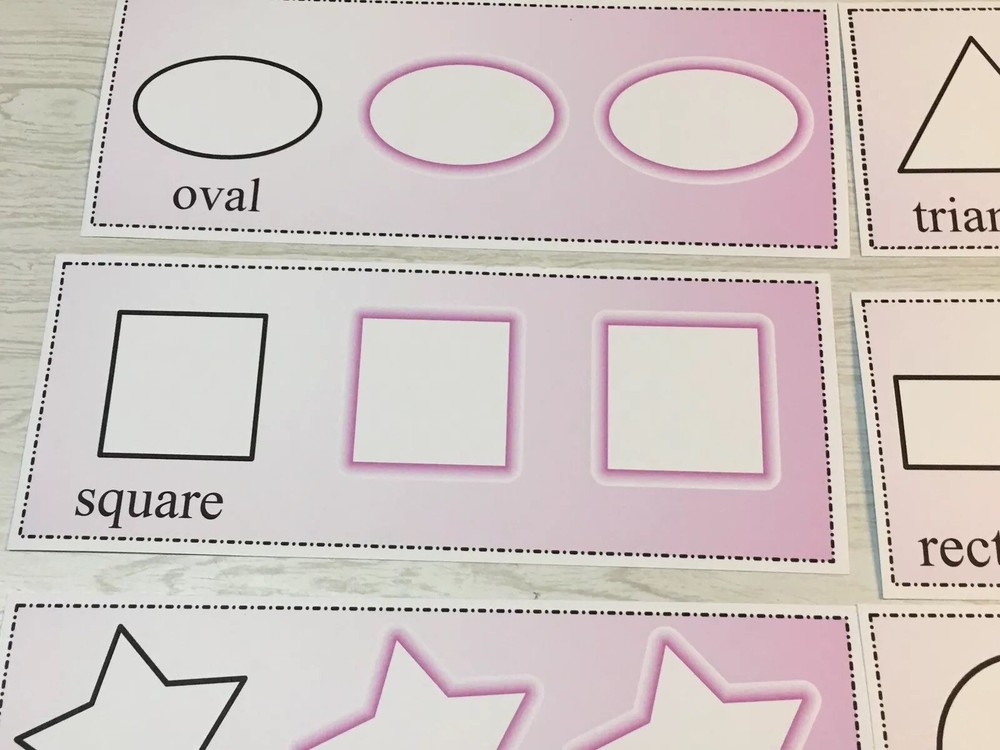 Wipe N Write Shape Trace Cards - Laminated Card - Pre-school- Kindergarten