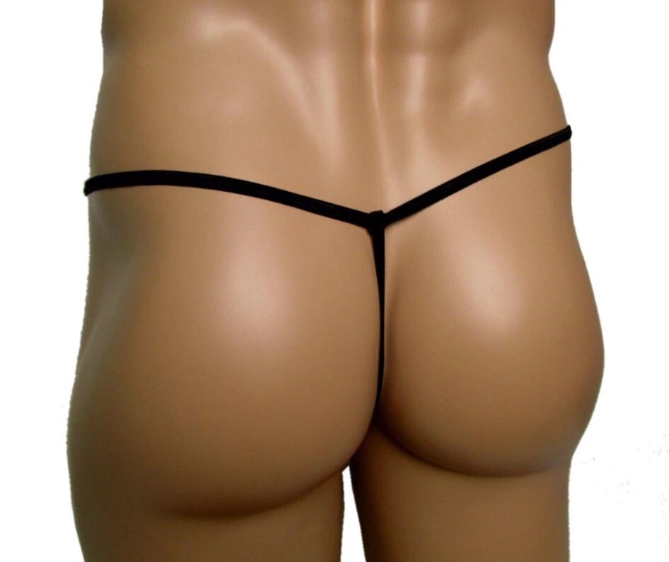 Barely There Men's String T-Back Thong -Strap Front String Underwear-Sexy-String