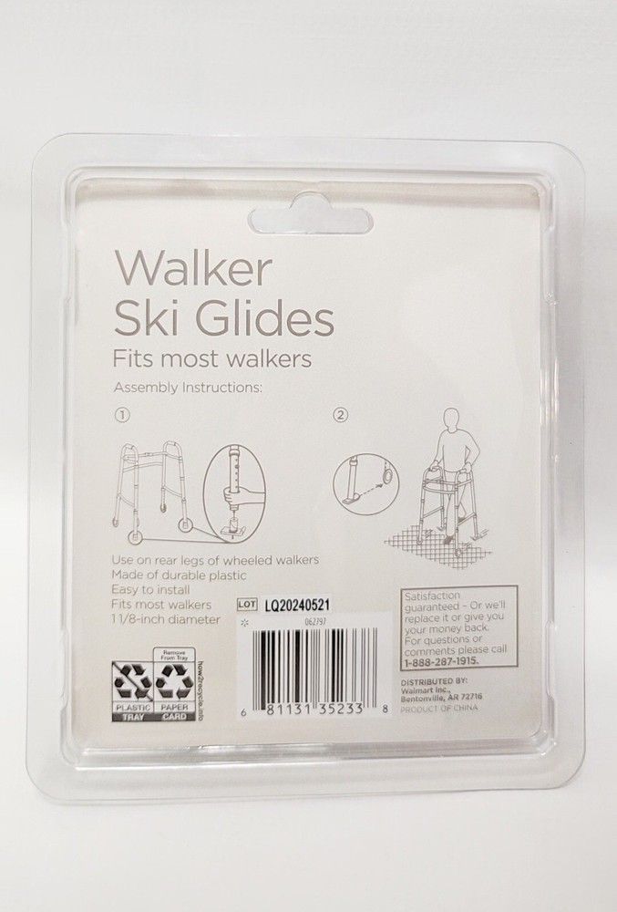 Equate Mobility Walker Ski Glides - Fits Most Walkers