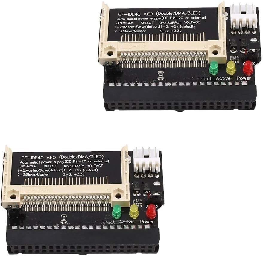 2Pcs Compact Flash Adapter for 3.5' IDE - Silent Operation, High Transfer Rate