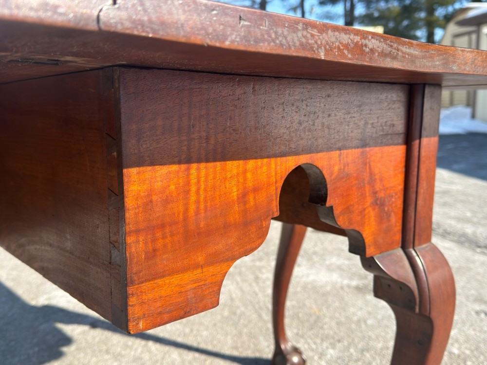 Antique Walnut Chippendale dining table 18th style ball & claw gate leg