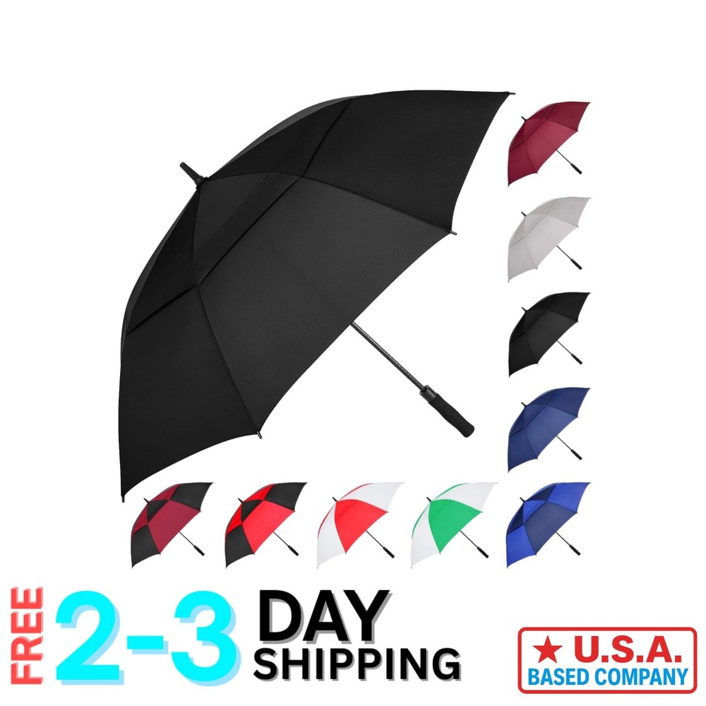 62 Inch Oversized Golf Umbrella - Automatic, Windproof, SPF 50+ Protection