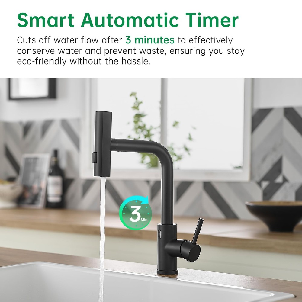Touchless Kitchen Faucet Motion Sensor Hands Free Single Handle Kitchen Sink ...