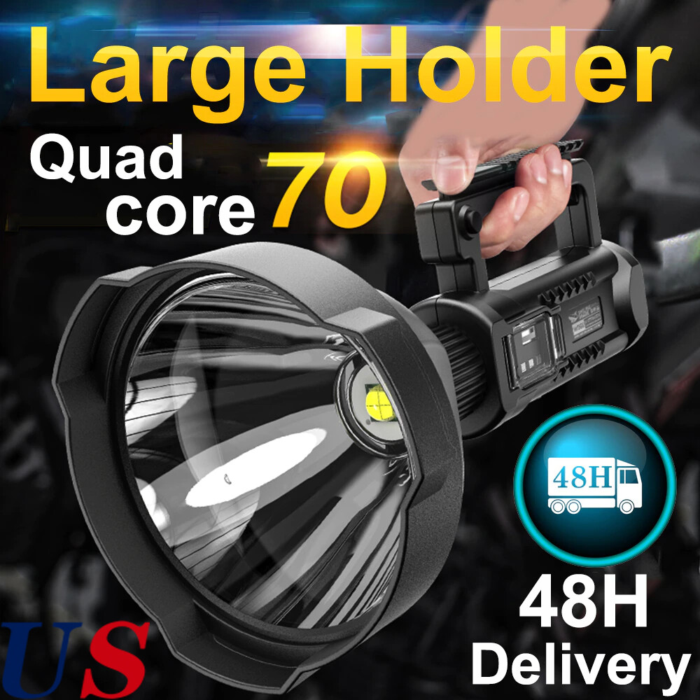 Most Powerful P70 LED Flashlight Torch USB Rechargeable Searchlight Work Light