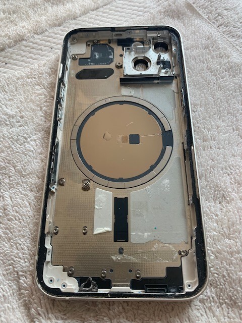 Apple iPhone 13 rear housing back glass chasis white (A )