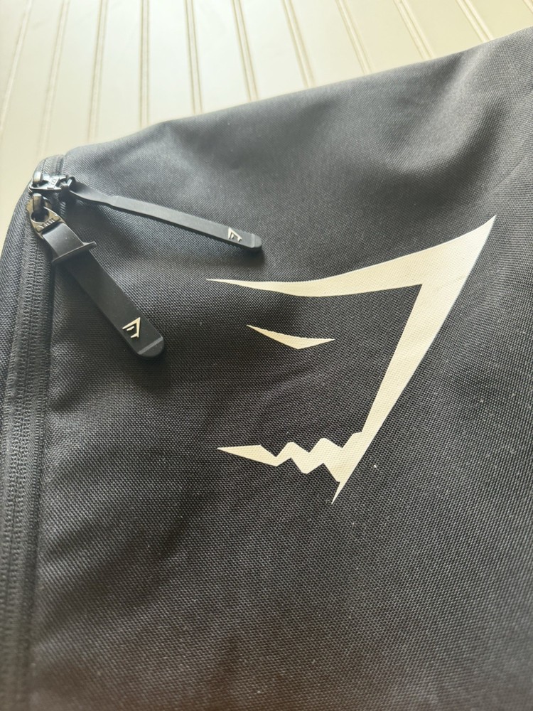 Gymshark Black Polyester Terylene Gym Backpack Zip Closure 2 Pockets OS