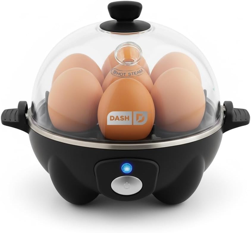 DASH Electric Rapid Egg Cooker, 7 Egg Capacity, Black