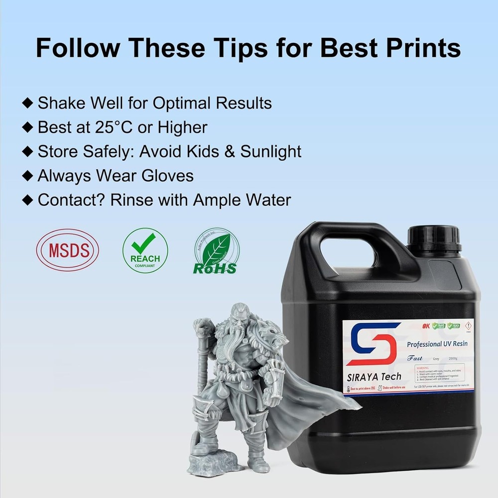 High Precision 3D Printer Resin, Low Shrinkage, Excellent Surface Finish, 2kg