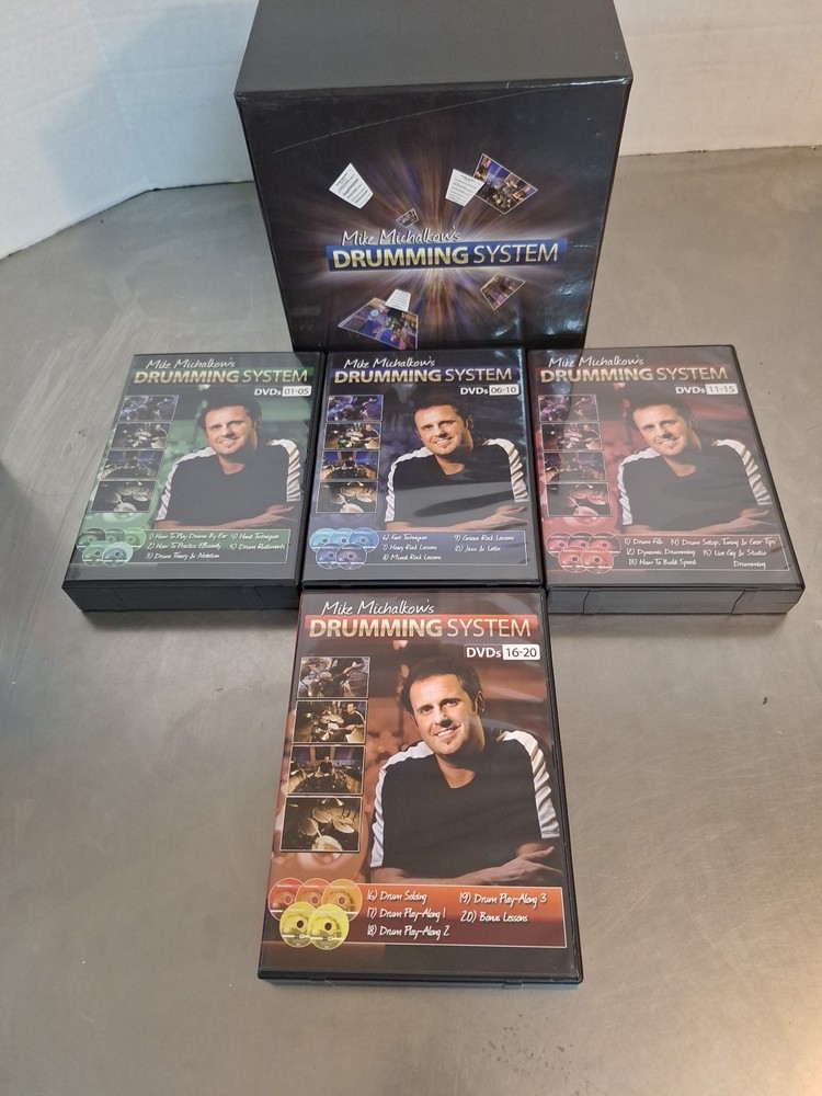 Mike Michalkow’s Drumming System 20 DVD & 15 CD Play Along Set - 2009 - EUC!