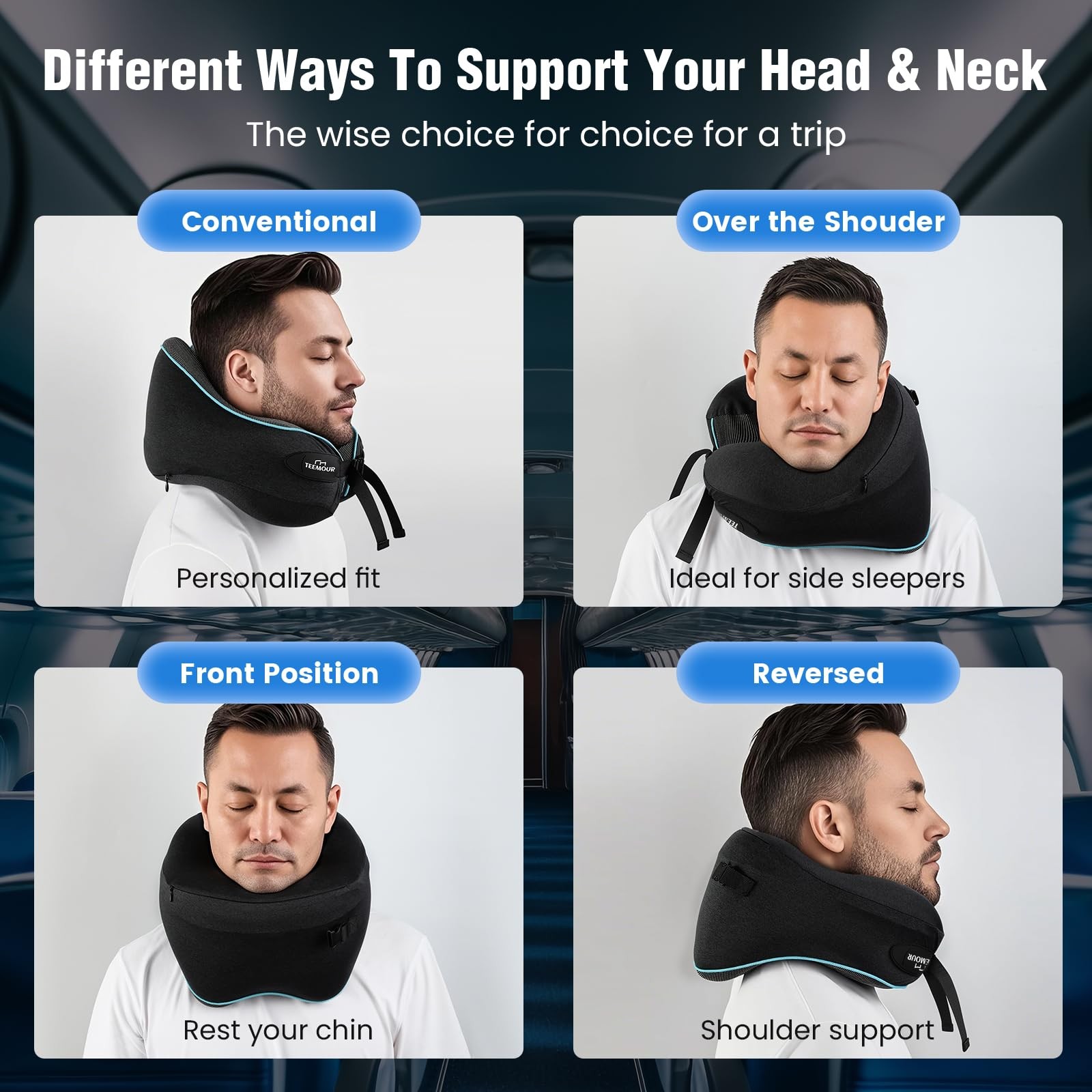 Neck Pillow for Traveling, Travel Neck Pillow for Airplane Memory Medium Size