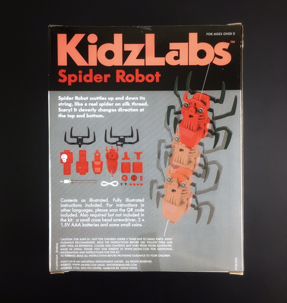 Spider Robot Building Kit Motor Powered Changes Directions Kidz Labs