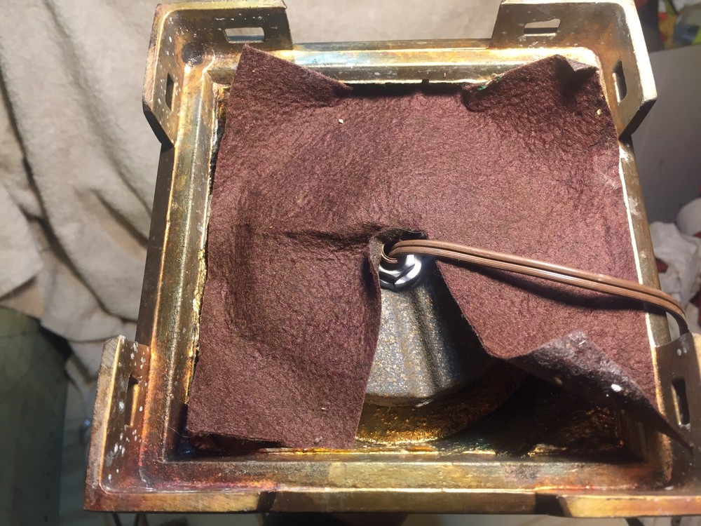 Art Deco Thick HEAVY solid CAST brass table lamp