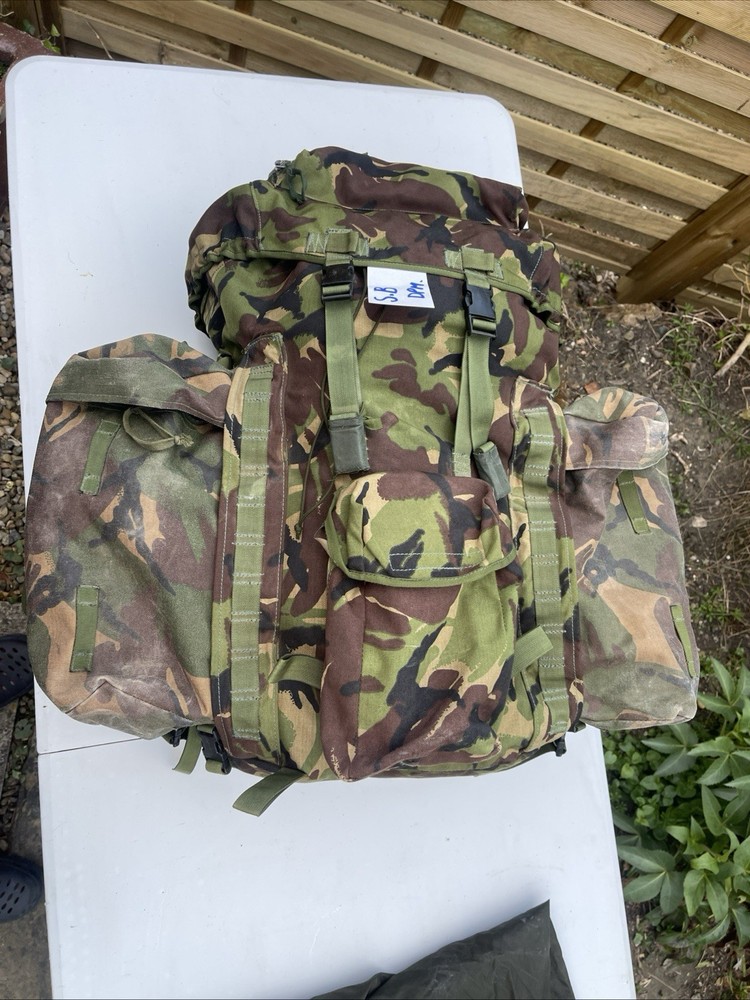 British Army Issue Rucksack + Frame Short Convoluted Back DPM + Side Pouches