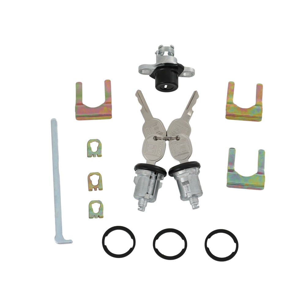 Doors & Hatch Lock Cylinder Set For 93-02 Camaro Firebird Black Face Caps PY472