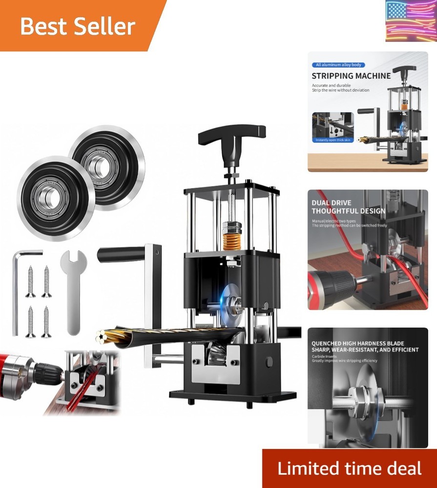 Copper Wire Stripping Machine, Adjustable 0.04” to 1”, Includes 2 Replaceable...
