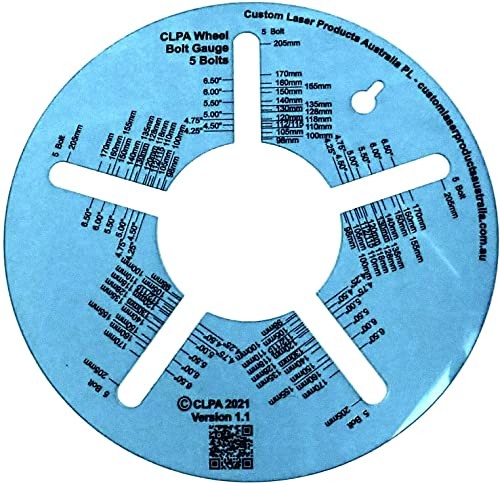 Five Stud Wheel Bolt Pattern Measuring Tool - an Easy Read Clear Plastic 5 Stud