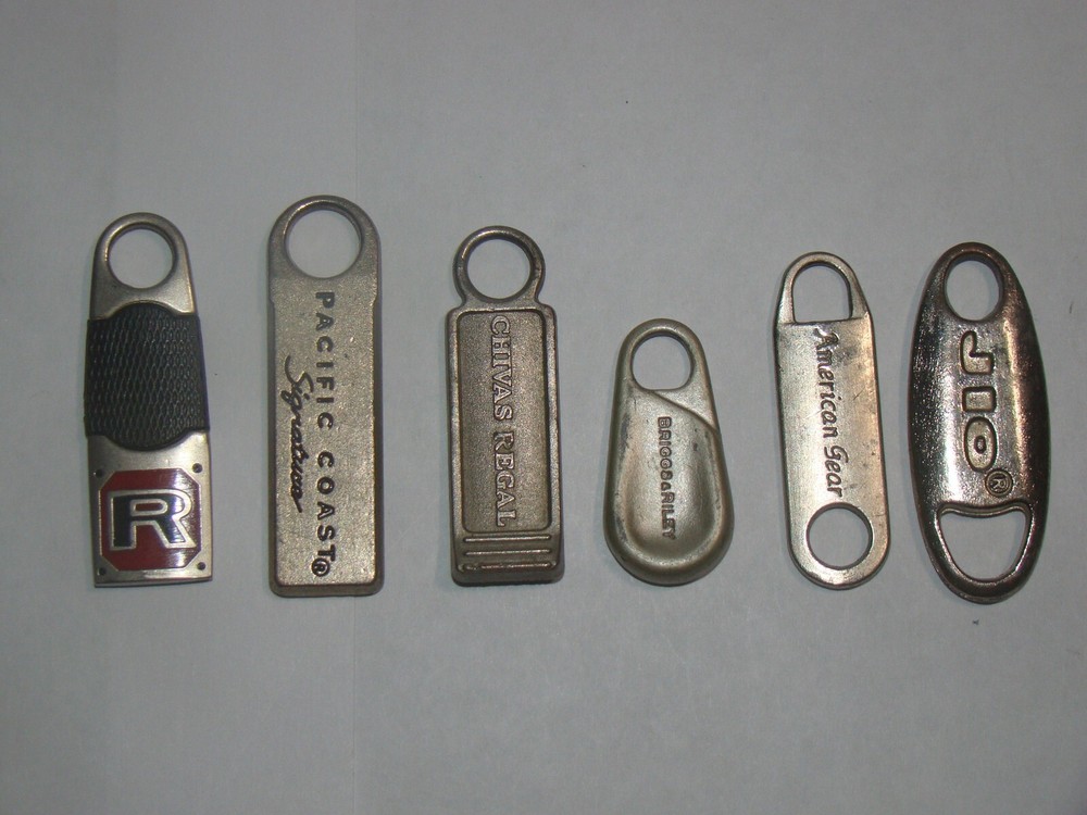 Lot of (6) Assorted Luggage Zipper Pulls (1A)