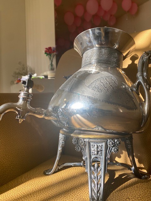 Exquisite 1869 Rogers Smith & Co. Silver Samovar – Ornate Victorian Masterpiece!