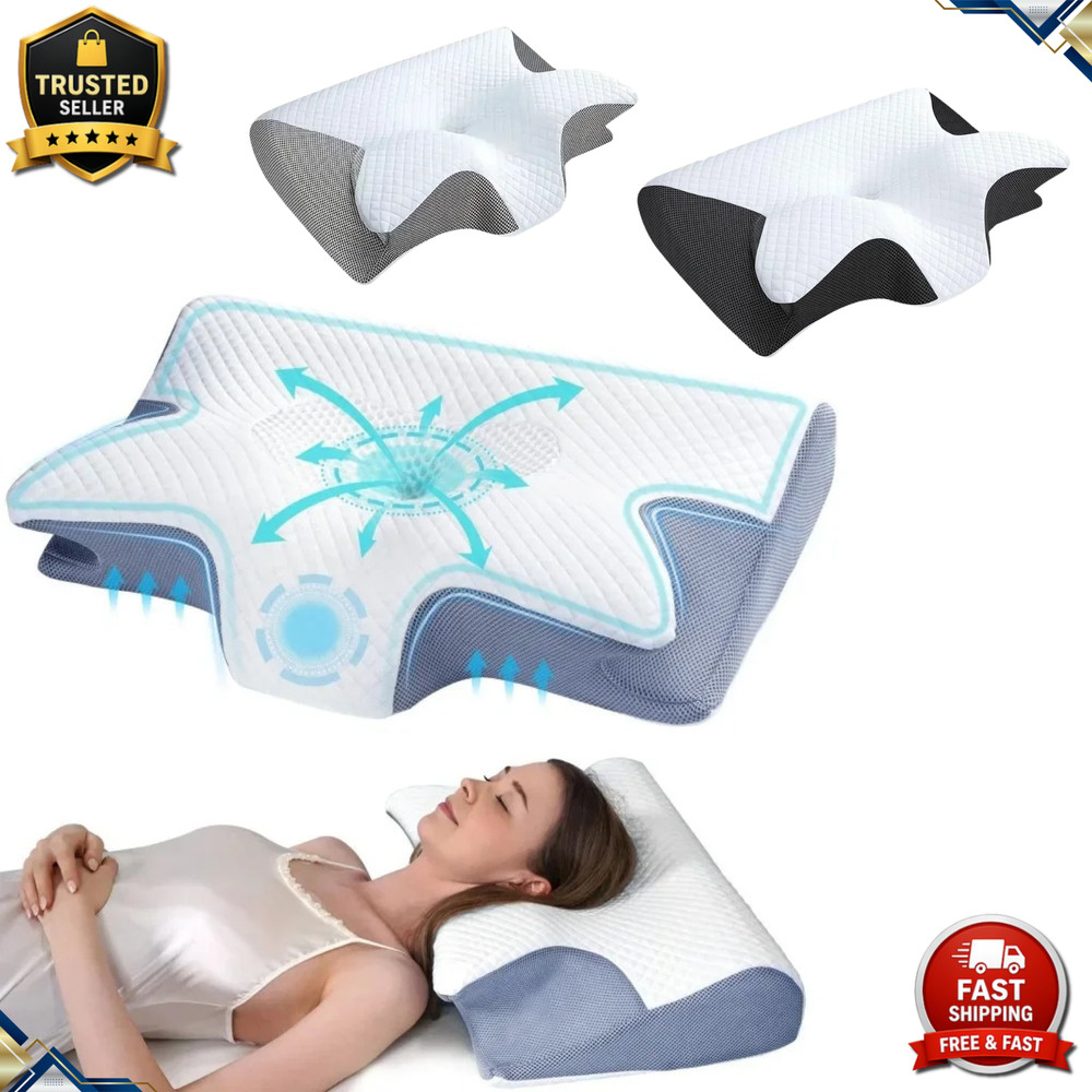 Ergonomic Cervical Pillow Memory Foam Pillow Cooling Neck Support Pillow