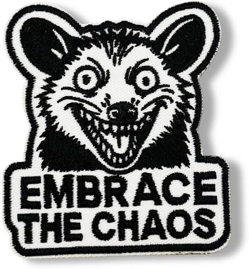 Embrace the Chaos Patch – 3 Inch Funny Morale Patch with Hook & Loop Backing – C