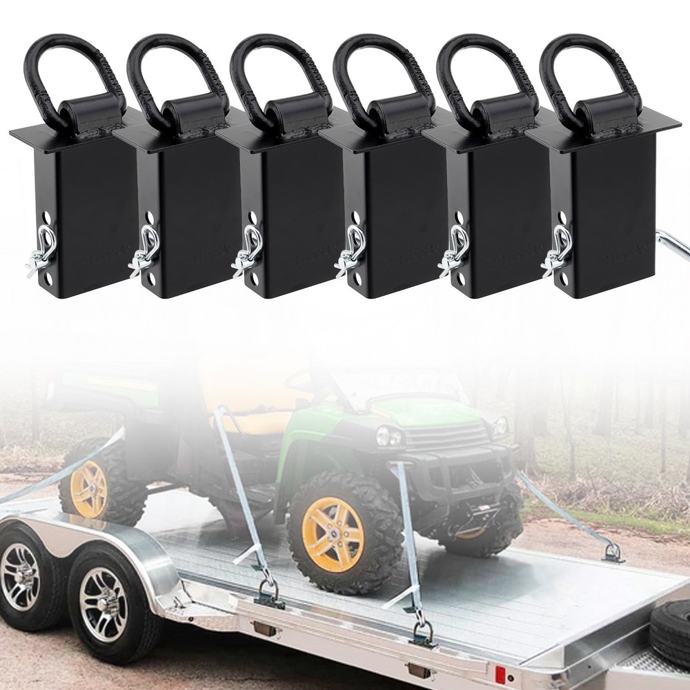 Stake Pocket D-Ring Tie Downs Utility for Flatbed Trucks and Trailer – 6 Pack