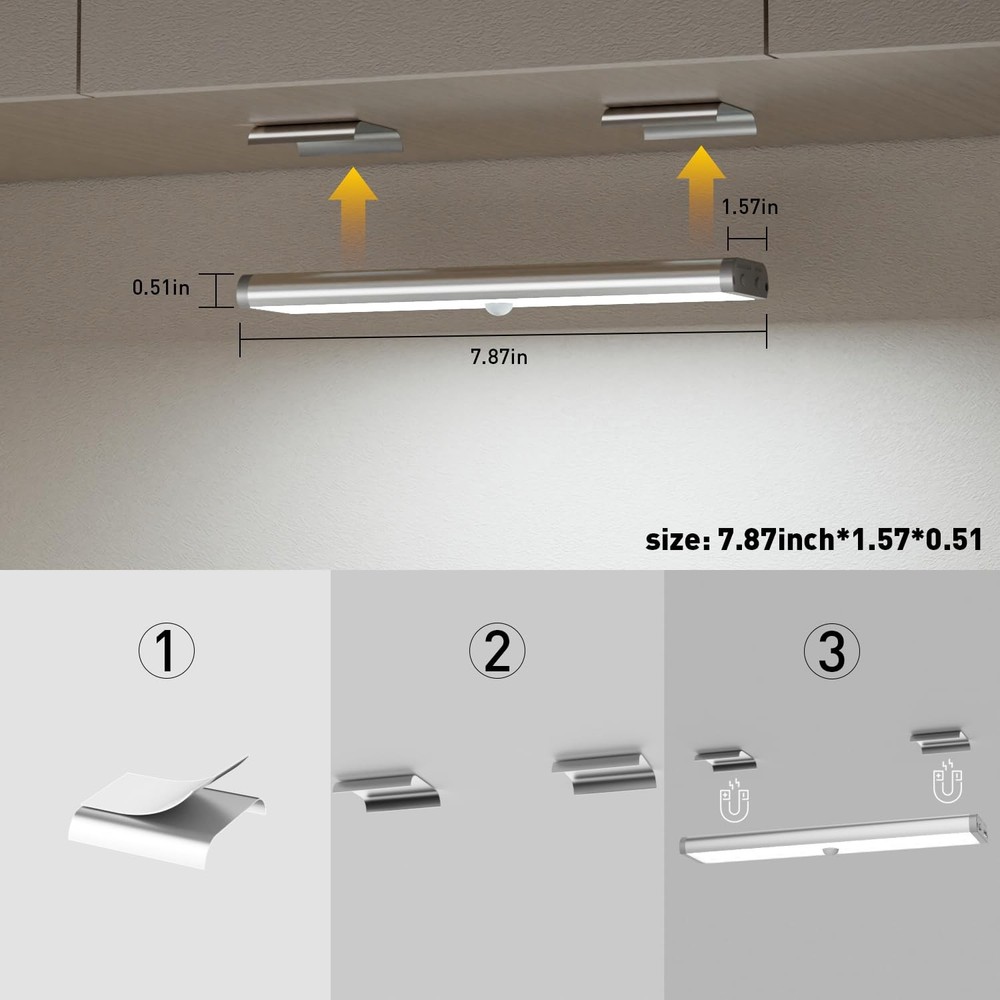Under Cabinet Lighting,Rechargeable Motion Sensor Light Indoor Night Lights w...
