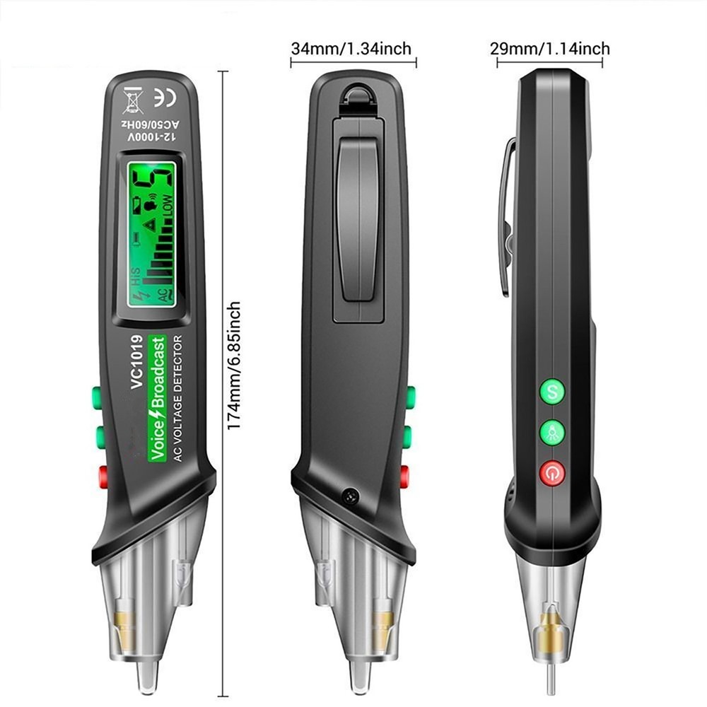 12V-1000V Positioning Voltage Tester Electric Wire Detector Test Pen Tool Kit