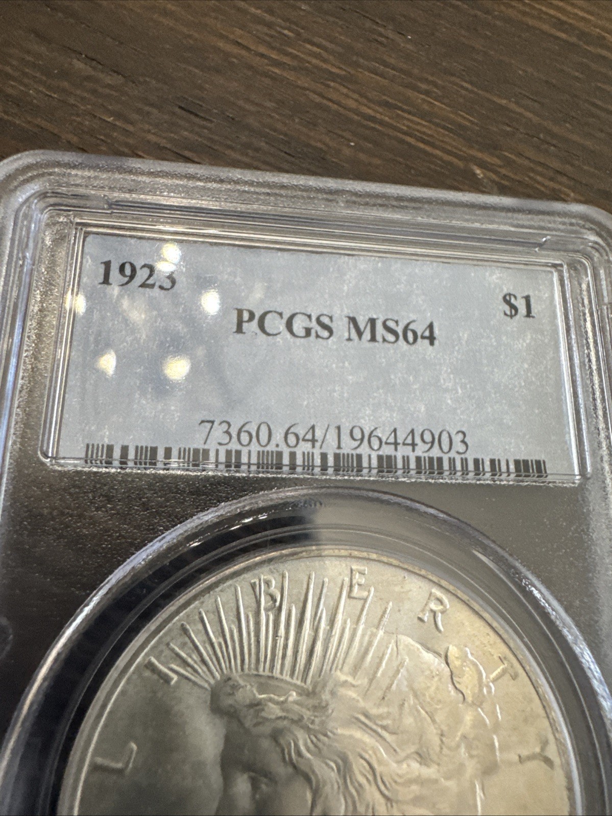 Peace Silver Dollar 1923 - 90% Silver Verified - PCGS MS64
