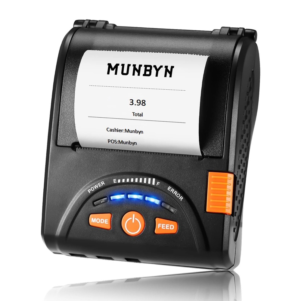 MUNBYN Bluetooth Receipt Printer, 58mm Mini Wireless POS Thermal Printer for ...