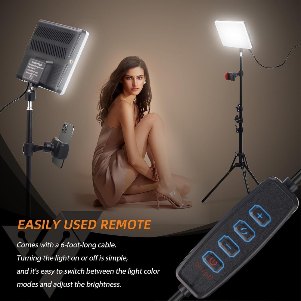 LED Video Light Kit, 2-Pack Studio Lights for Video Recording with 60 Extendabl