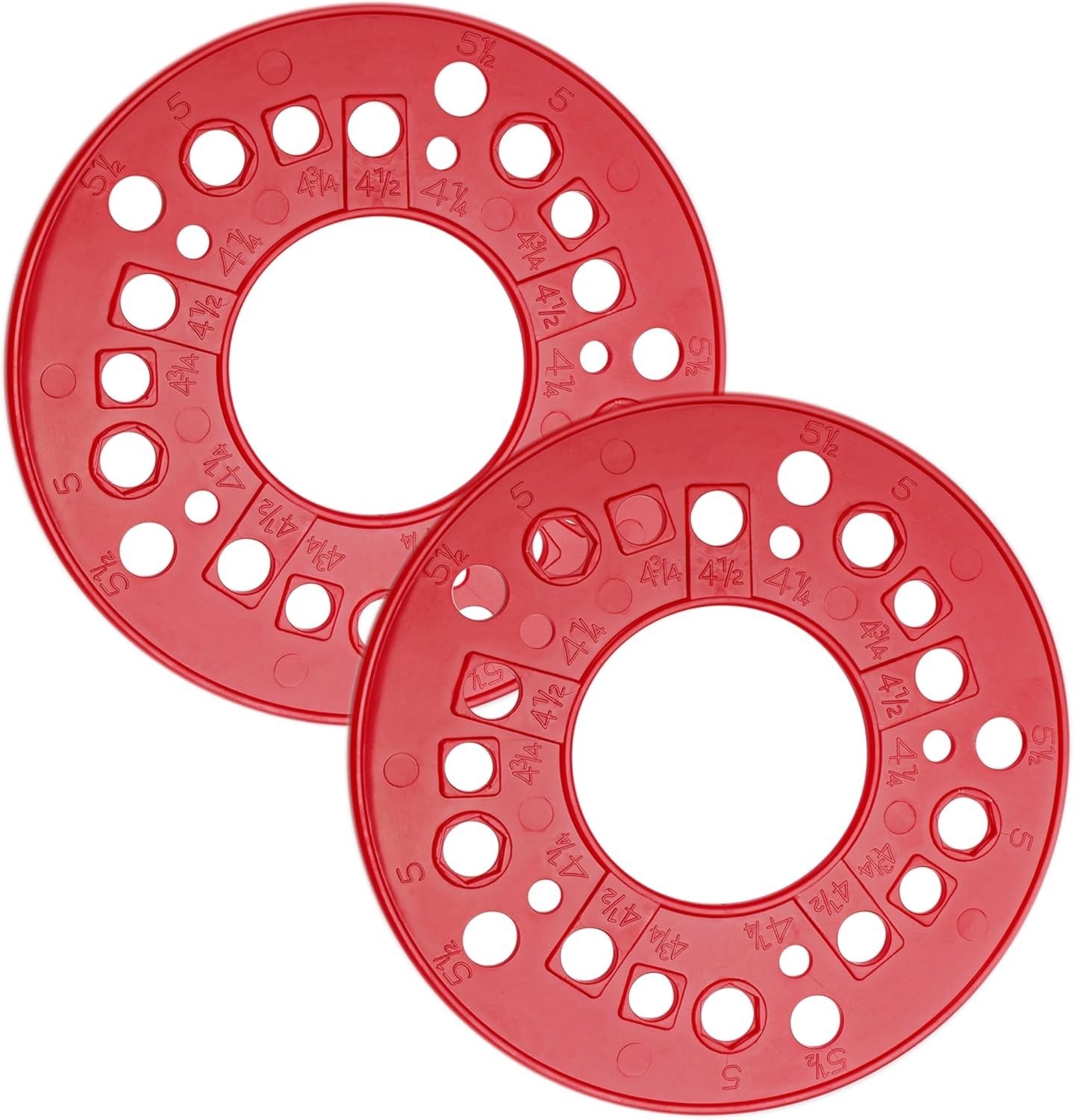 2 Pack Wheel Bolt Pattern Measuring Tool,5 Lug Template Gauge for 5/6/8 Hole ...