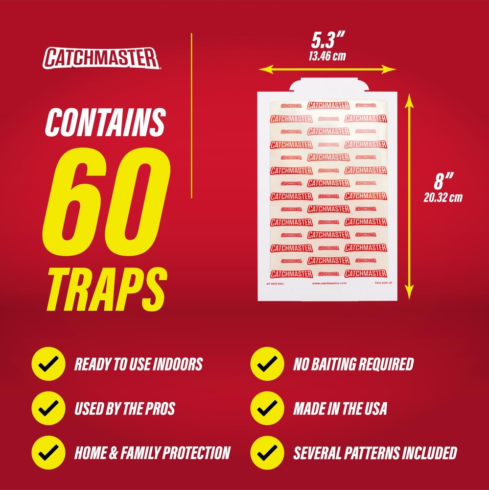 Catch Mice and Insects Fast - Catchmaster 60 Count Glue Traps