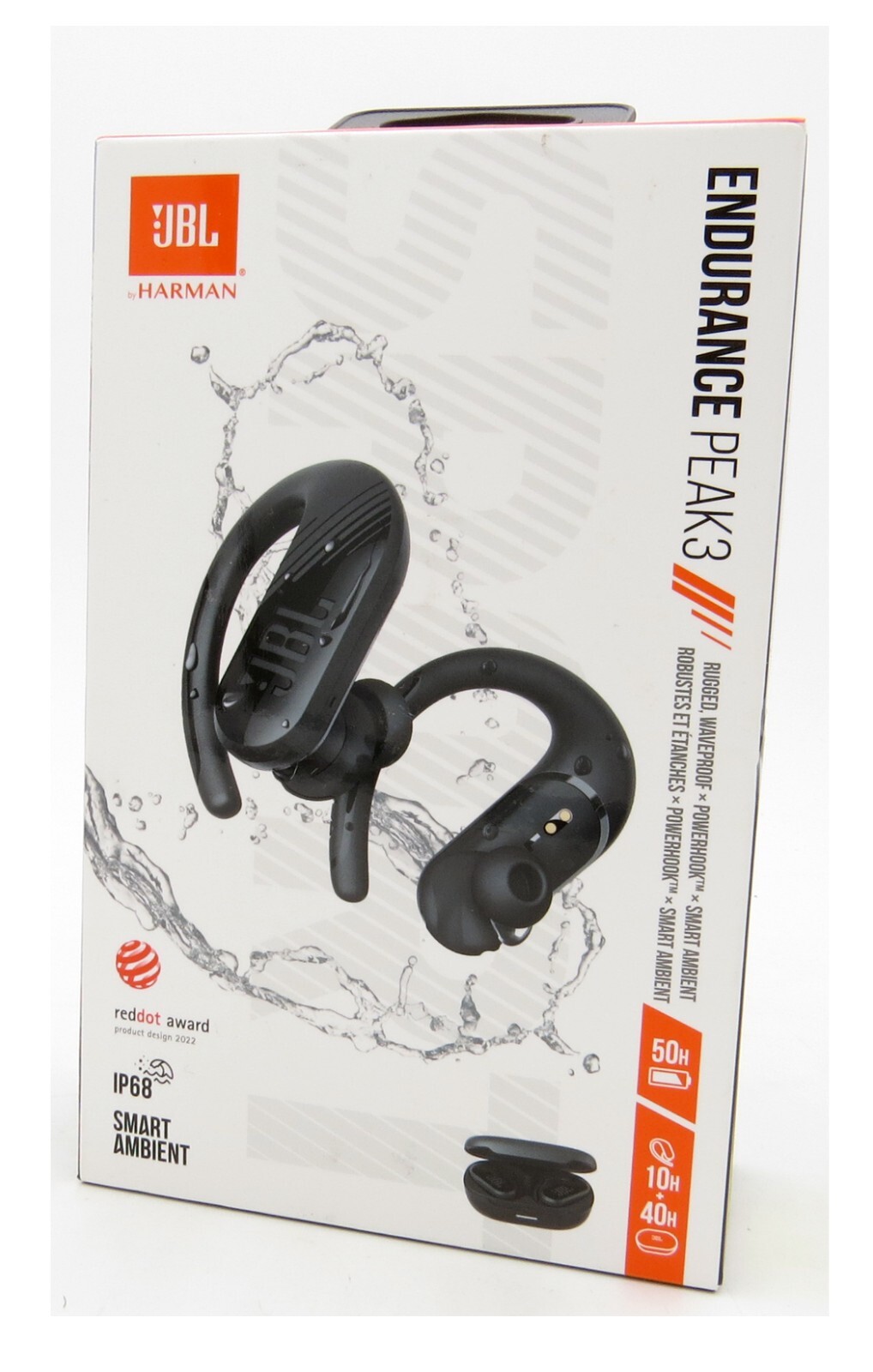 JBL Endurance Peak 3 In Ear Wireless Dust and Water Proof Headphones - Black