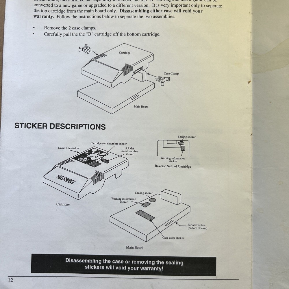 Original DARK STALKERS CAPCOM cps2 arcade video game manual