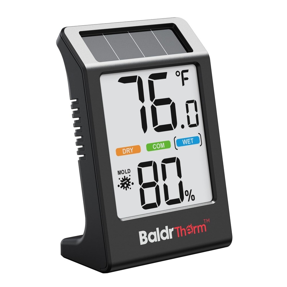 Effortless Climate Control: Solar-Powered Indoor Humidity Meter with