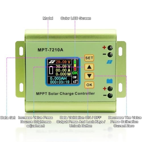 10A Solar Charge Controller Battery Solar Panel MPPT with LCD Display for