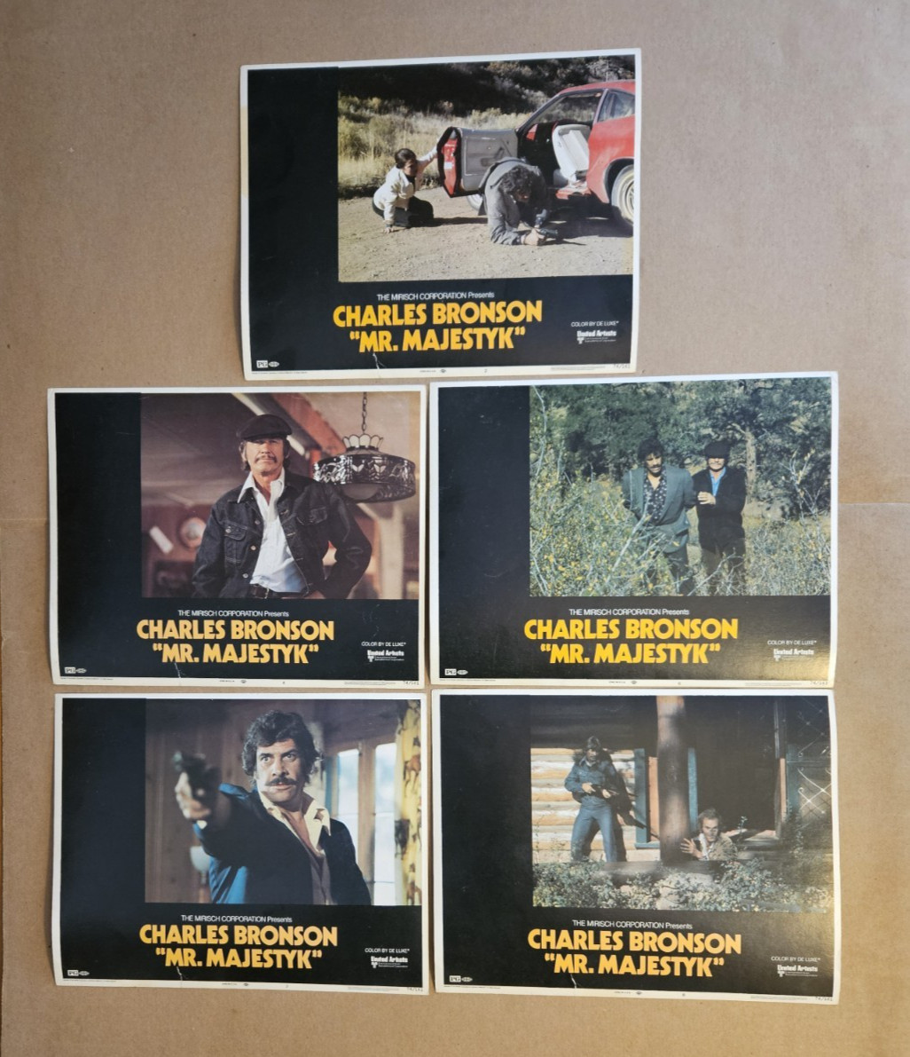 MR. MAJESTYK 1974 set of 5 11x14 ORIGINAL Lobby Cards #2 4 6 7 8 Charles Bronson