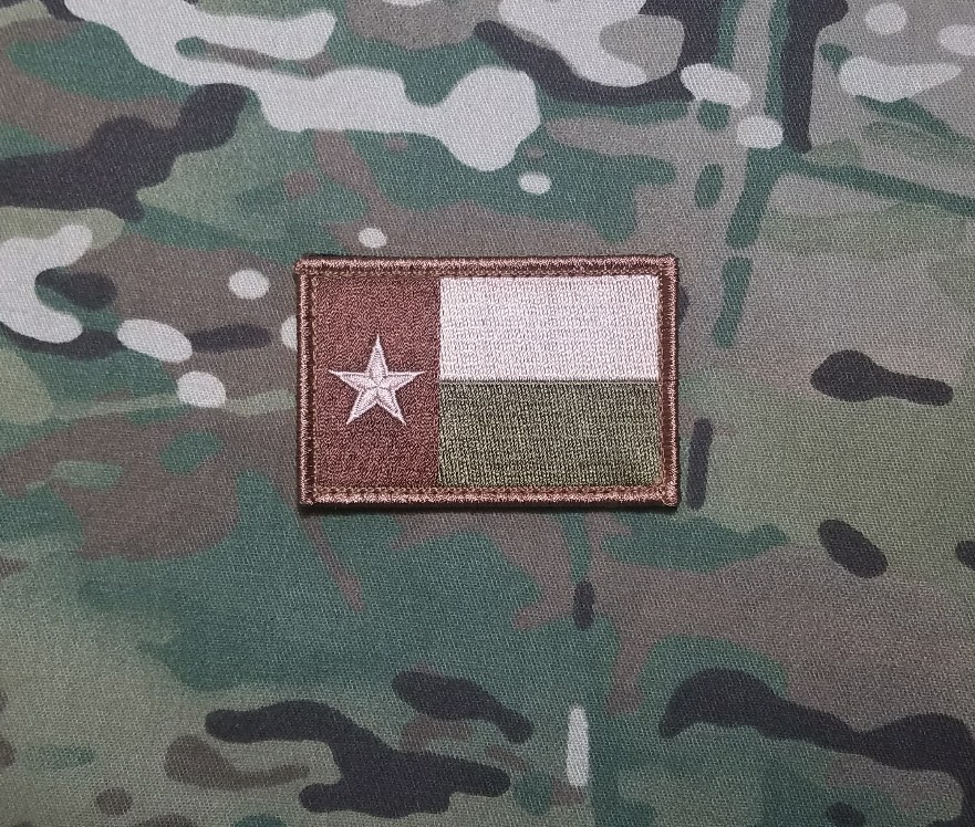 Texas Multicam Embroidered Patch Tan Green Tactical  Military Morale Patch